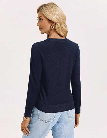 Womens Lightweight Cardigan Sweaters Trendy Button Up V-Neck Knit Cardigans Shrug Spring Fashion Clothes