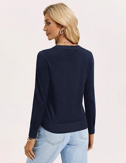 Womens Lightweight Cardigan Sweaters Trendy Button Up V-Neck Knit Cardigans Shrug Spring Fashion Clothes